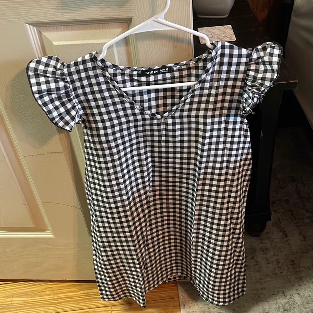 Shein petite xs checkered dress